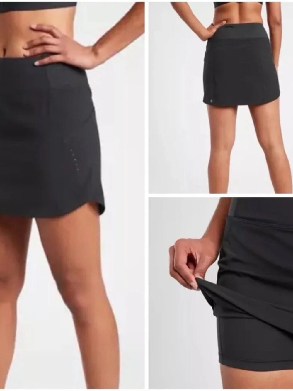 Athleta “Run With It” High Rise 14” Black Skort Size M